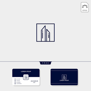 建立建筑师房地产创意标志模板矢量插图和标志灵感。 名片设计模板