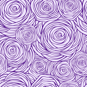 手绘风格的图形玫瑰浪漫无缝图案.照片