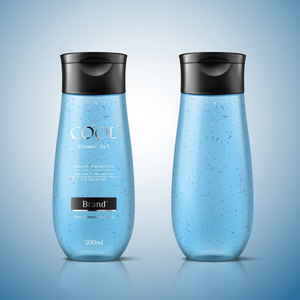 s body wash mockup template in blue tone, 3d illustration