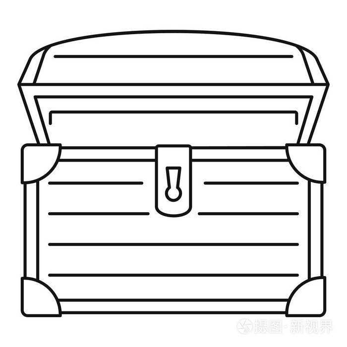 宝箱图标, 轮廓样式插画-正版商用图片14de8k-摄图新视界