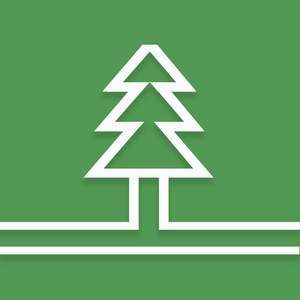 圣诞树由白色爸爸在绿色背景季节制作，迎接最小的新年概念。