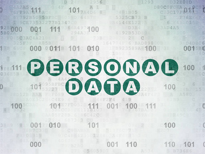 信息的概念 数字数据纸张背景上的个人数据