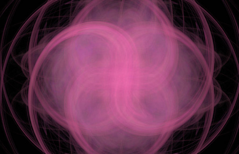 黑色背景上的粉红色交叉漩涡抽象分形。 幻想分形纹理。 数字艺术。 三维渲染。 计算机生成的图像