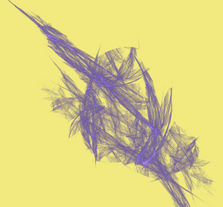 黄色背景上的紫罗兰分形。 幻想分形纹理。 数字艺术。 三维渲染。 计算机生成的图像
