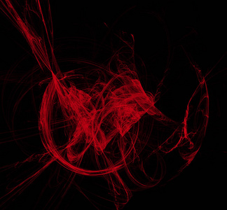 黑色背景上的红色摘要。 幻想分形纹理。 数字艺术。 三维渲染。 计算机生成的图像