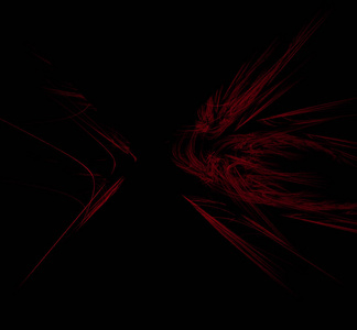 黑色背景上的红色分形。 幻想分形纹理。 数字艺术。 三维渲染。 计算机生成的图像