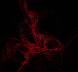黑色背景上的红色分形。 幻想分形纹理。 数字艺术。 三维渲染。 计算机生成的图像