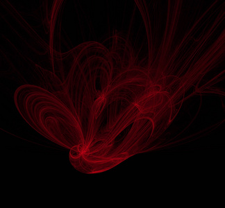黑色背景上的红色抽象分形。 幻想分形纹理。 数字艺术。 三维渲染。 计算机生成的图像