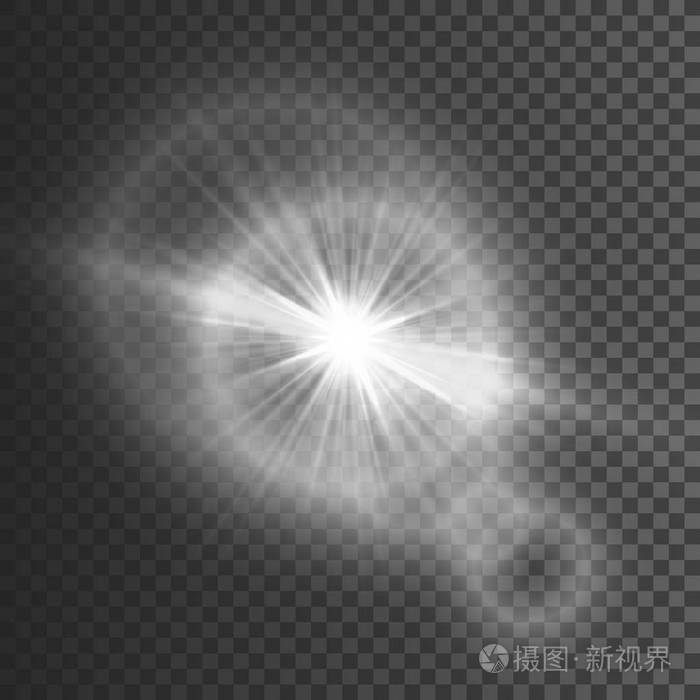 星星闪耀着. 白色闪光. 矢量图.