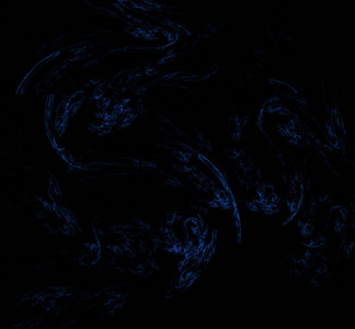 黑色背景上的蓝色分形纹理。 数字艺术。 三维渲染。 计算机生成的图像