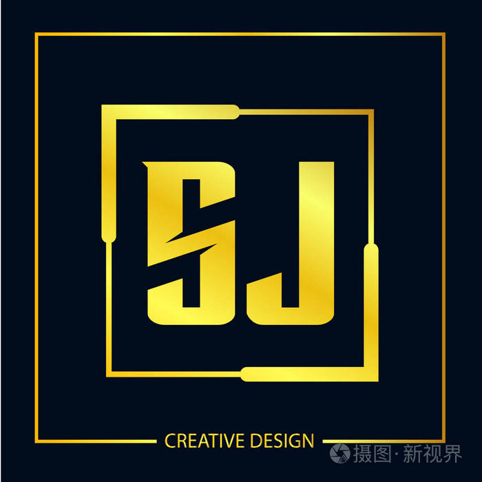 初始字母sj标志模板矢量设计