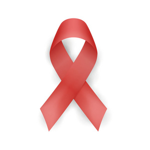 红色丝带向量。世界艾滋病日。现实的红色丝带隔绝。向量例证