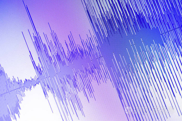 音频声波演播室编辑计算机程序屏幕显示声音在屏幕上的声音从声音录音