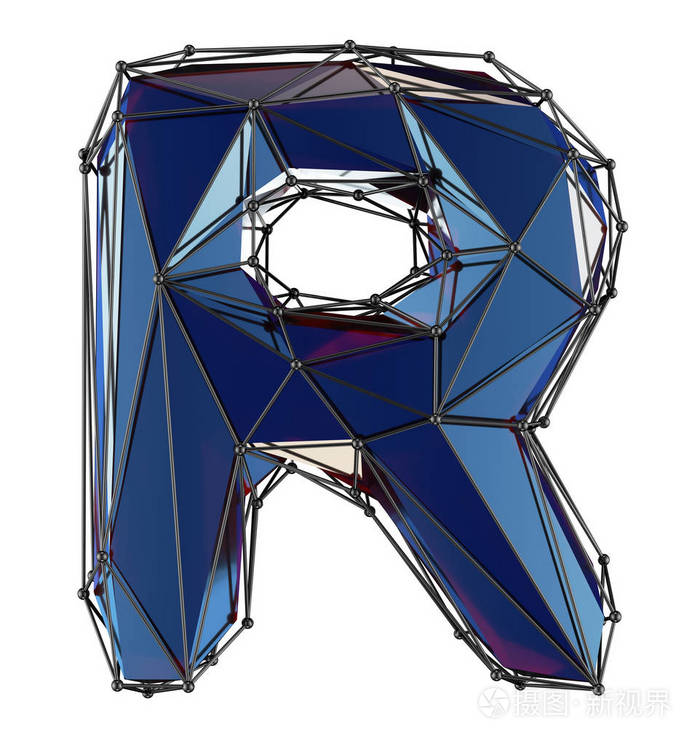 在白色背景查出的资本拉丁字母 z 在低聚样式蓝色