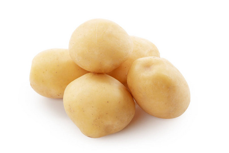 在白色背景上分离的土豆