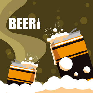 啤酒在罐隔离图标