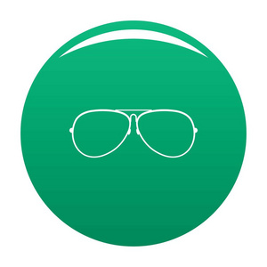 眼镜图标向量绿色