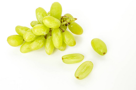 绿色葡萄饮食水果有机白背景