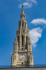 奥地利维也纳市政厅大楼钟楼图片