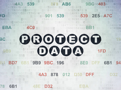 保护的概念 数字数据纸张背景上保护数据