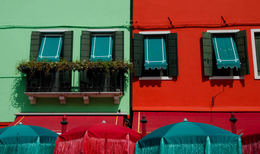 勃拉诺岛威尼斯欧洲五颜六色的房子