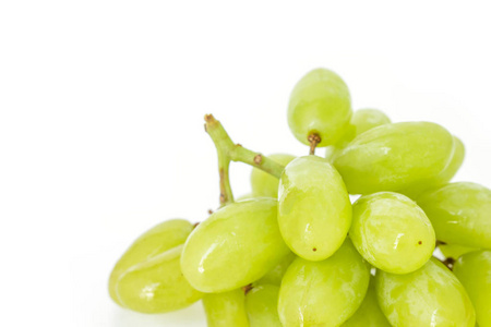 绿色葡萄饮食水果有机白背景图片