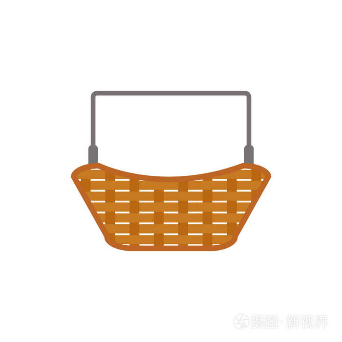 篮子图标设计圣诞背景或圣诞元素隔离白色背景矢量插图