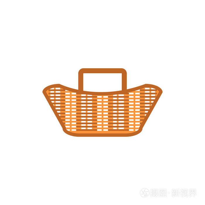 篮子图标设计圣诞背景或圣诞元素隔离白色背景矢量插图