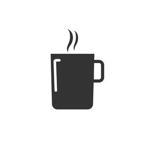 咖啡杯图标。 矢量插图平面