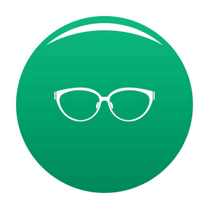 眼镜的镜头图标向量绿色
