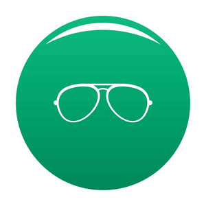 椭圆形眼镜图标矢量绿色