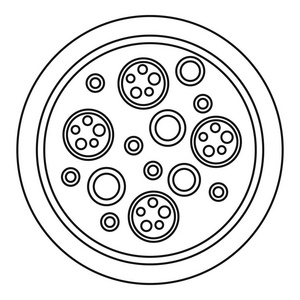 披萨马苏里拉图标, 轮廓风格