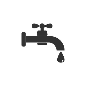 水龙头图标水龙头标志. 矢量图平面图照片