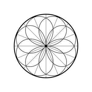 追梦人的图标圆形线性符号.几何圆形状的花照片