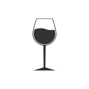 酒杯图标。 杯状符号。 矢量平面设计