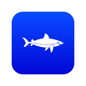 鲨鱼鱼图标数字蓝色