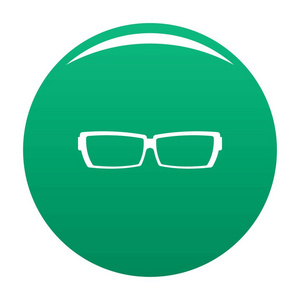 反化眼镜图标向量绿色