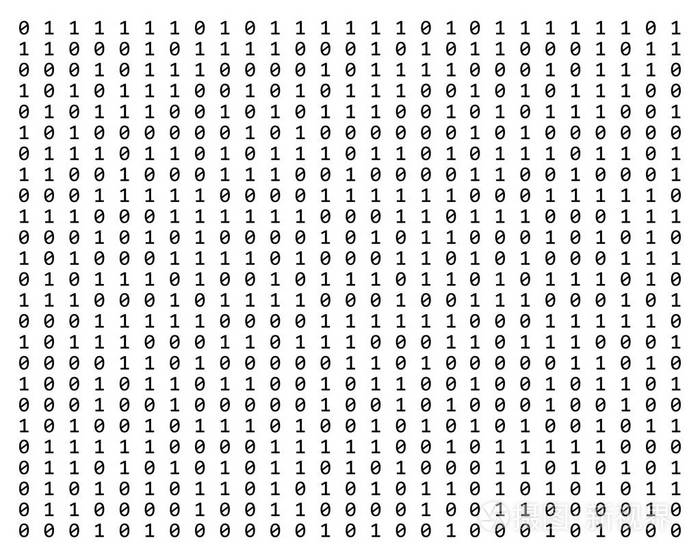 白色背景纹理抽象图案设计中的01个代码