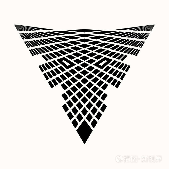 黑色民族图腾几何纹身. 从三角形和菱形中收集的狼的头. 拼图.