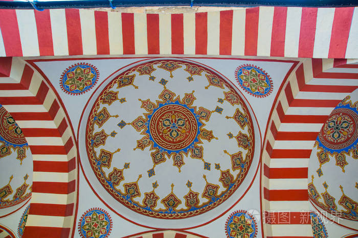 土耳其清真寺天花板上美丽的装饰穆斯林装饰品埃斯基希尔是土耳其的