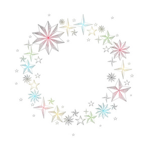 白色圣诞节和新年背景与五颜六色的星星