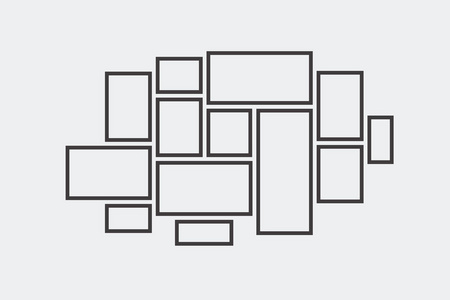黑色框架的集合。图片框架向量