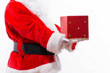 圣诞老人打开礼品盒