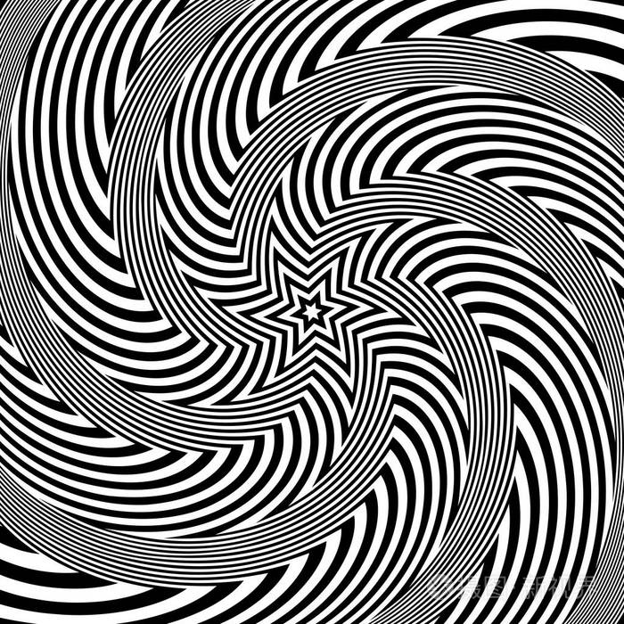 抽象的op艺术设计旋转扭转和扭转运动的错觉矢量图