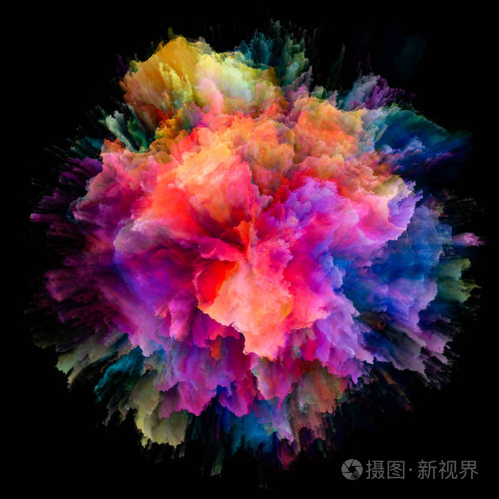 视觉吸引力的背景,由彩色爆发飞溅爆炸,适合在布局的想象力,创意艺术