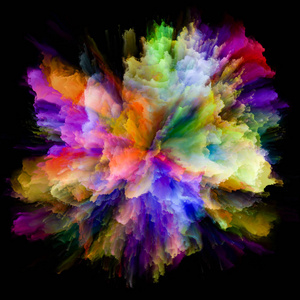 色彩情感系列。用于想象力创造力艺术和设计设计的彩色爆发爆炸图形组合