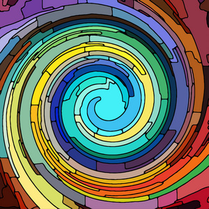 螺旋旋转系列彩色玻璃漩涡彩色碎片图案的构成以多彩的设计创意艺术和