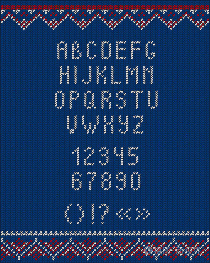 圣诞针织字体的矢量插图丑陋毛衣风格的设计网站背景横幅北方排版元素