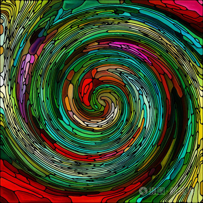 彩色玻璃漩涡彩色碎片图案的抽象组成,适用于与彩色设计,创意,艺屎屯