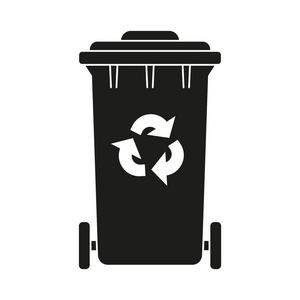 封闭垃圾桶黑色和白色封闭的垃圾箱剪影照片